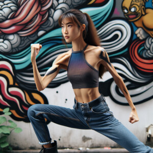 Very thin Athletic Thin skinny Attractive, Asian teenage girl, l...