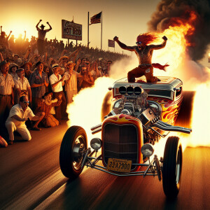 Speed demon in a hot rod culture style