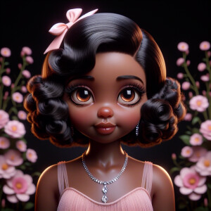 Construct a photorealistic image of an African-American Betty Bo...