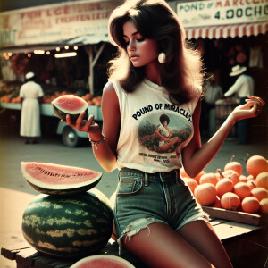 film photograph from the early seventies of a stunning 25-year-o...