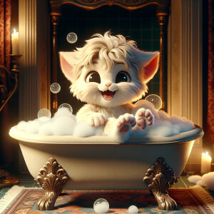 Character design A cute small Boy-kitten Hybrid smiling taking A...