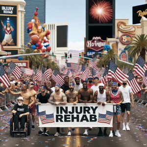 Create patriotic scene that’s not too crowded with people of a F...