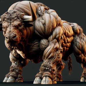 Create a hyper-detailed, photorealistic 3D image of a colossal M...