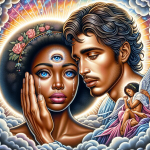 Ensure that the image distinctly represents both Jesus Christ an...
