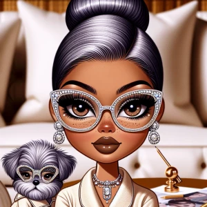 Create an image of a modern Betty Boop reimagined with rich haze...