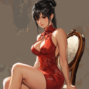 (Street Fighter IV Chung Li)(Fit muscular) (tall) (wedding dress...