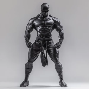 Wide angle shot of A full body standing pose of a muscular Niger...