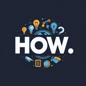 Create a logo for a YouTube channel called "How," that visually...