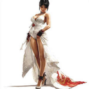 ((Capcom’s Street Fighter IV’s Chung Li))stands poised, her gaze...