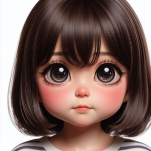 image of a young 7 year old girl with innocent eyes and she look...