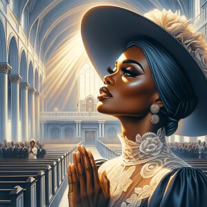 Create an airbrush oil painting of an African American woman wit...