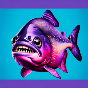 Cute purple piranha