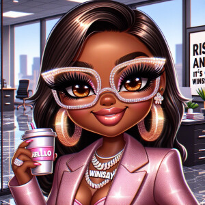 A playful, hyper-realistic digital art Pixar cartoon image of a...