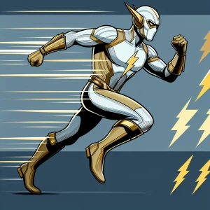 Create an ANSI art depiction of Godspeed, the DC Comics characte...