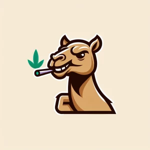 I want a stoner camel logo. Some sort of wise or whimsical looki...