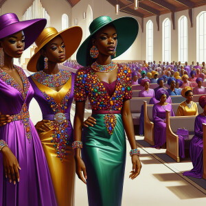In a modern church setting, enhance the color vibrancy subtly. F...