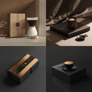 Luxurious product package box, minimalostic style, high end coff...