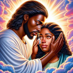 Ensure that the image distinctly represents both Jesus Christ an...