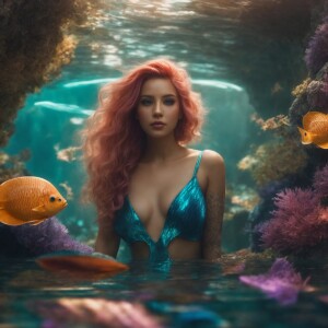create a dreamy pastel story of a mermaid that is in love with a...