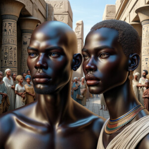 Their skin, kissed by the sun's embrace, bore the rich hues of e...