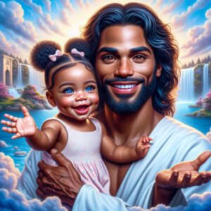 Create a 3D realistic artwork featuring the phrase 'Jesus Saves'...