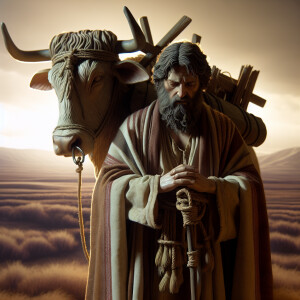 Prophet Jeremiah pictorial expression on Jeremiah 27 with an oxe...