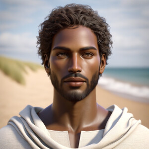 Create a 3-D realistic picture of a beautiful African-American J...