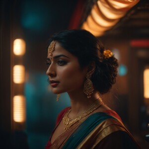 create a video of an Indian female Instagram influencer with fai...