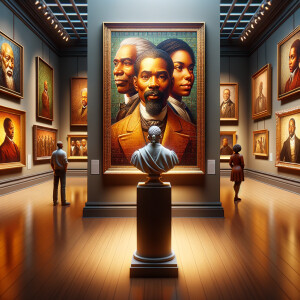 Design a close-up, detailed 3D view inside an African-American m...