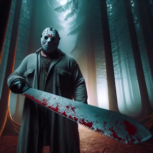 Create an image of Jason Voorhees, the iconic character from the...