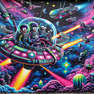 Amid the backdrop of swirling cosmic dust and shimmering stars,...