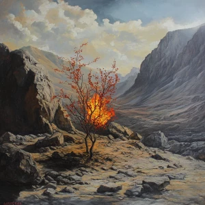 Burning bush on Mt. Sinai