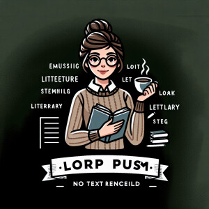 create a logo for a woman Literature Teacher no text