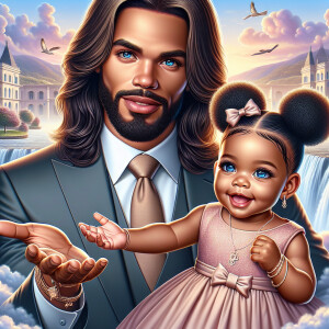 Create a 3D realistic artwork featuring the phrase 'Jesus Saves'...