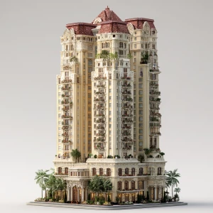 A monumental skyscraper inspired by the Empire State Building, s...