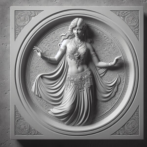 8k highly detailed, 3d bas relief, grayscale renaissance belly d...