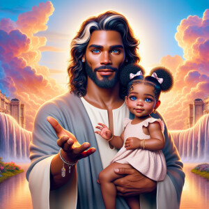 Create a 3D realistic artwork featuring the phrase 'Jesus Saves'...