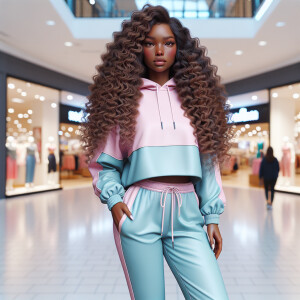 Generate an 3-D realistic image featuring a light skin African-A...