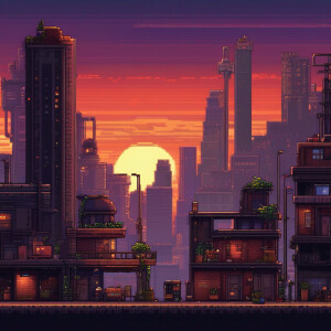 City slums, metroidvania style, 2d, cyberpunk, non isometric, ex...