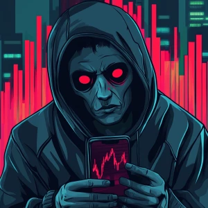 a pale, depressed-looking man with sunken eyes and hoodie, blank...