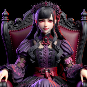 A woman named lilith wearing elegant gothic lolita dress  sittin...