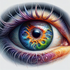 colorful intricate precisely depicted realistic eyes