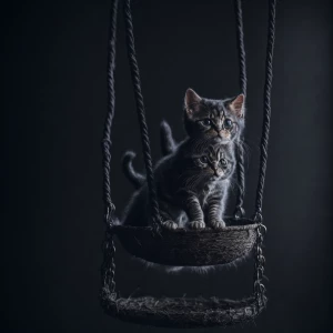 Cute cat on a swing