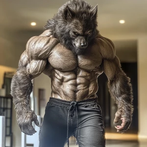Lycan hairymuscles showing off full body view
