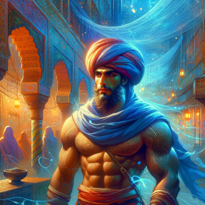 A merchant muscularity built with a turban with handsome face an...