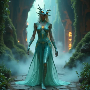 A highly realistic, fantasy-themed image of Dahlia Valentina as...