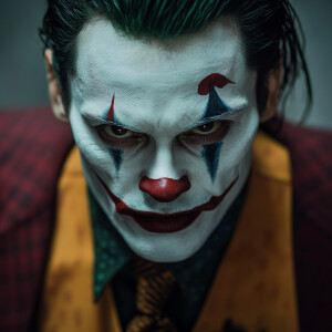 "A hyper-realistic, intense close-up shot of a man with white fa...