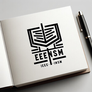Logotipo de un [LIBRO] con el texto “[IEE "NSM"]” en
 color [NE...