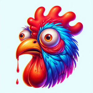 A funny character with the head shaped like a cock