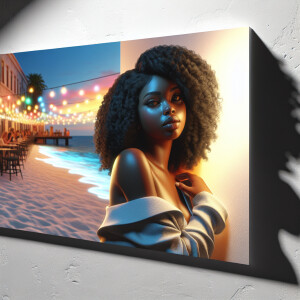 3-D image of a beautiful LIGHT SKIN, African-American woman she...